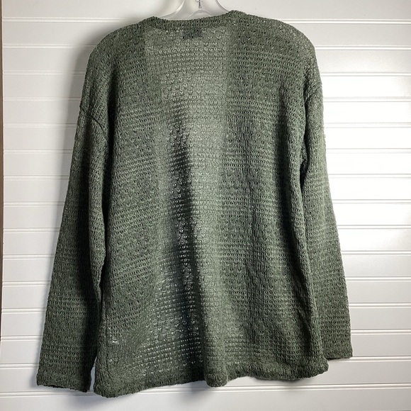 D&CO NWT Open front Knit Cardigan Size Small green/ Tan. - Picture 4 of 14